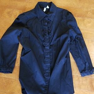 Button up shirt with 3/4 sleeves